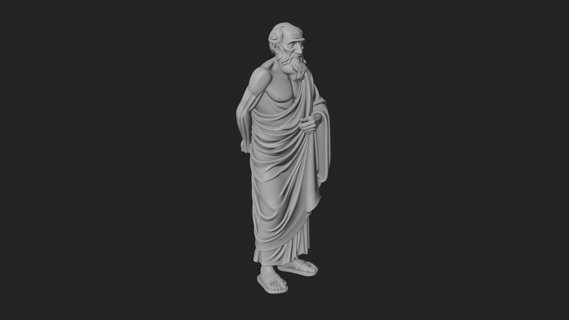 Walking Greek Philosopher Statue Design 7 3D Print Model 3D Model