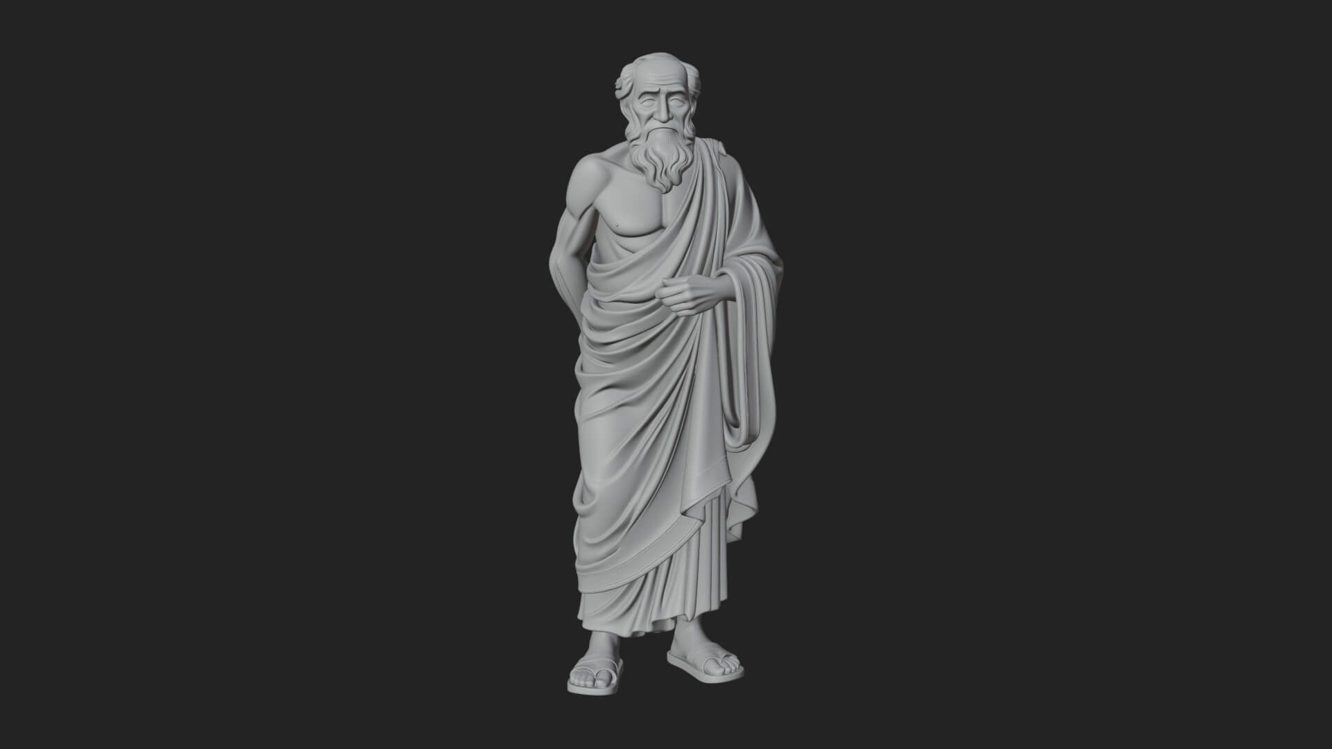 Walking Greek Philosopher Statue Design 7 3D Print Model 3D Model