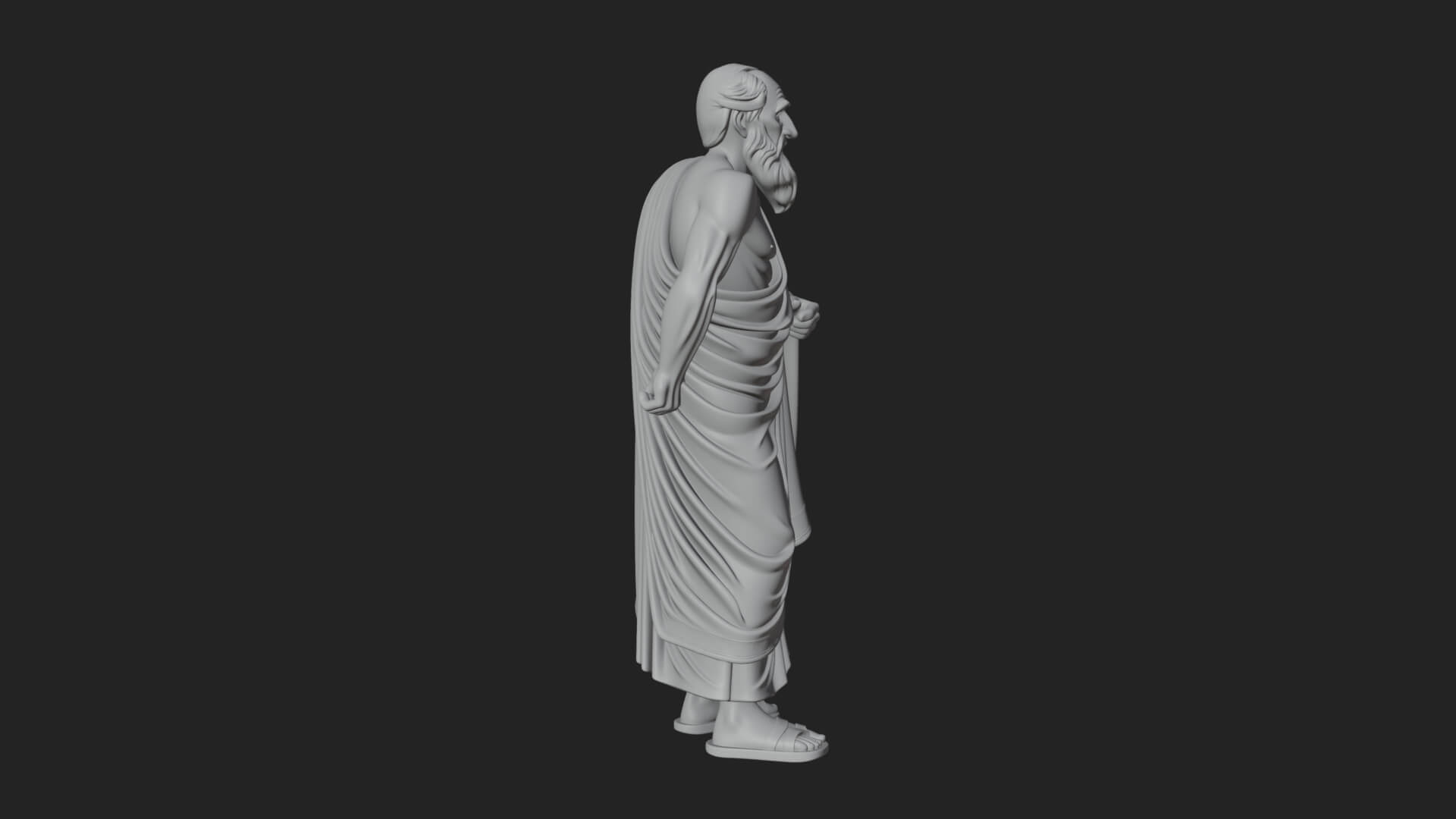 Walking Greek Philosopher Statue Design 7 3D Print Model 3D Model