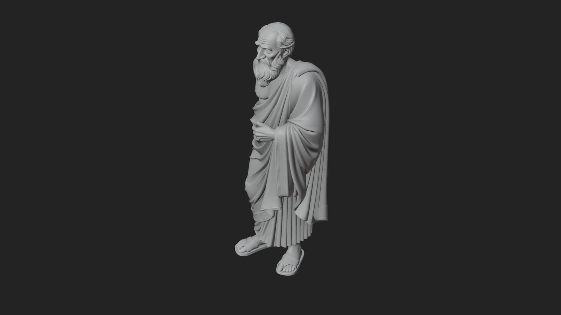 Walking Greek Philosopher Statue Design 7 3D Print Model 3D Model