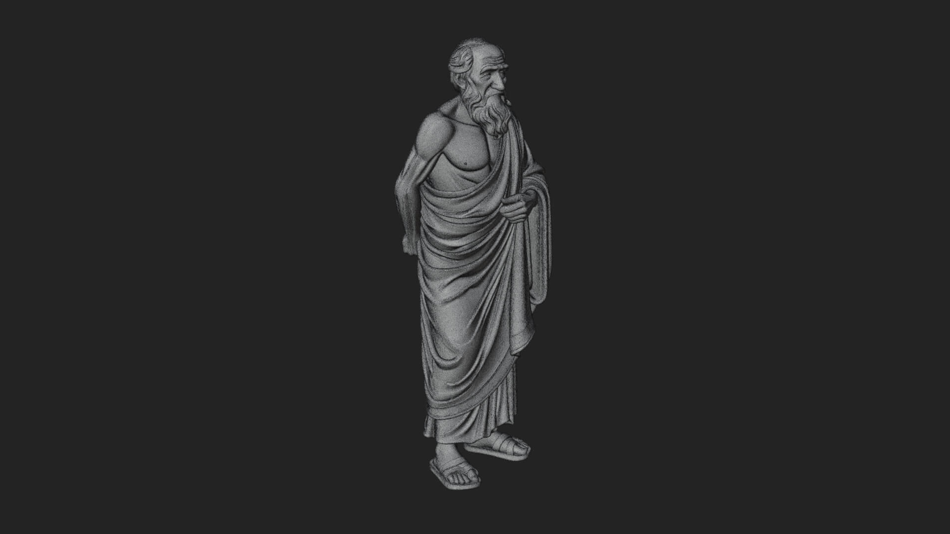 Walking Greek Philosopher Statue Design 7 3D Print Model 3D Model