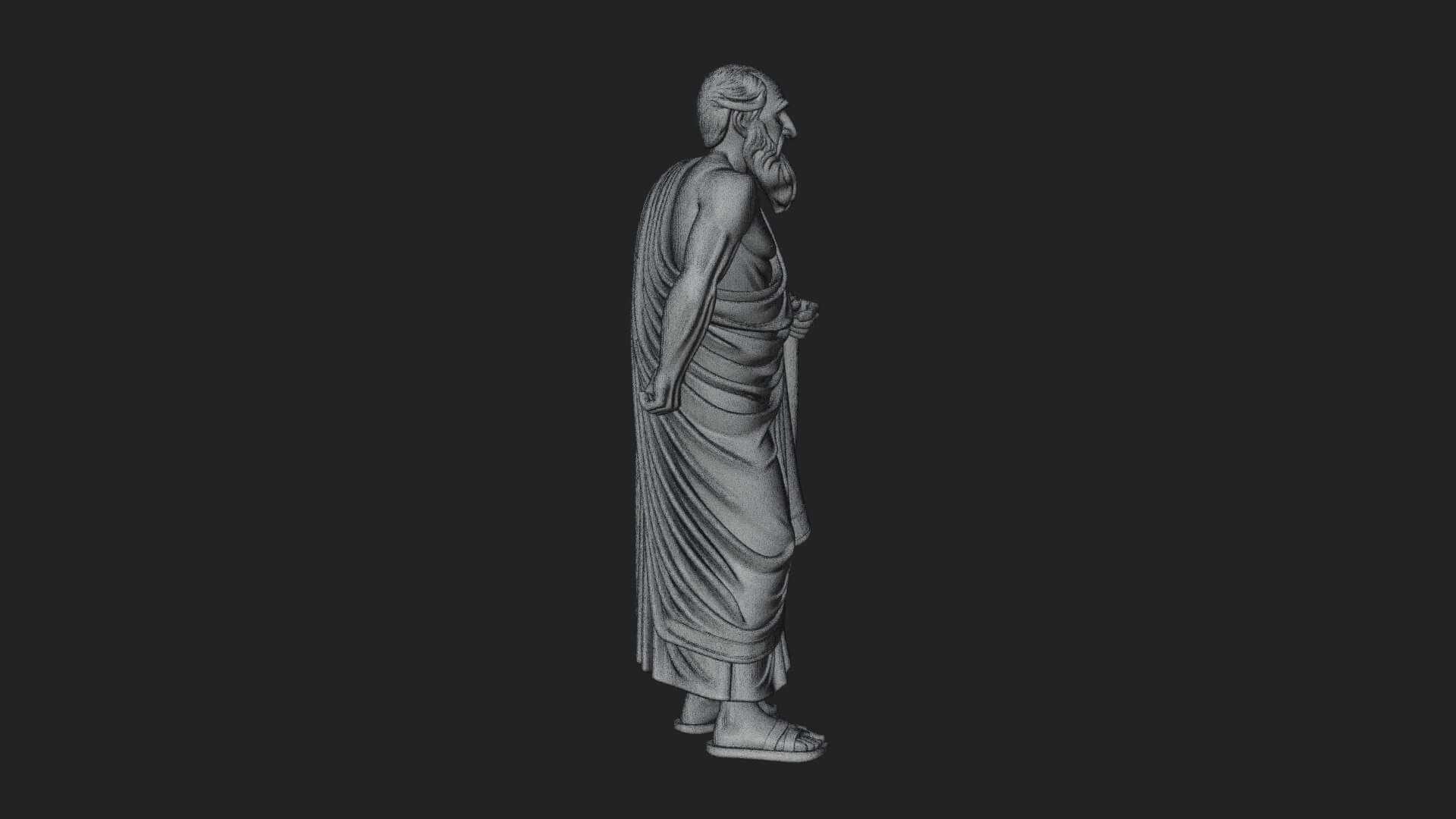 Walking Greek Philosopher Statue Design 7 3D Print Model 3D Model