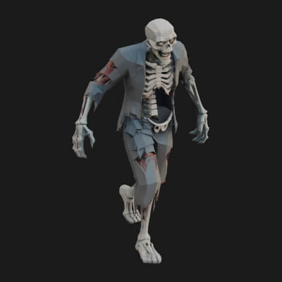 Walking Zombie Statue Design 1 3D Print Model