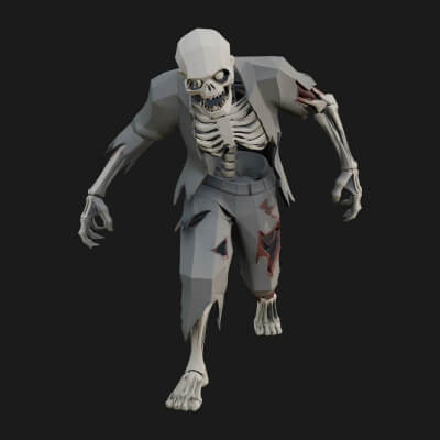 Walking Zombie Statue Design 4 3D Print Model