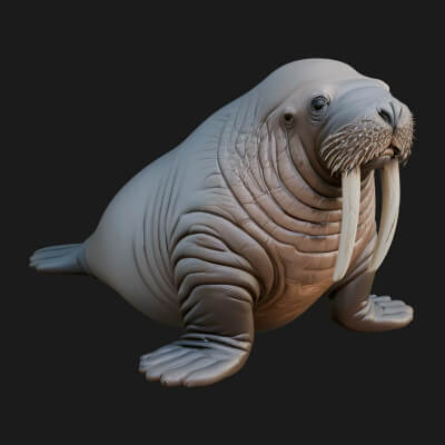 Walrus Statue Design 2 3D Print Model