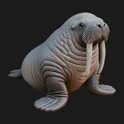 Walrus Statue Design 3 3D Print Model