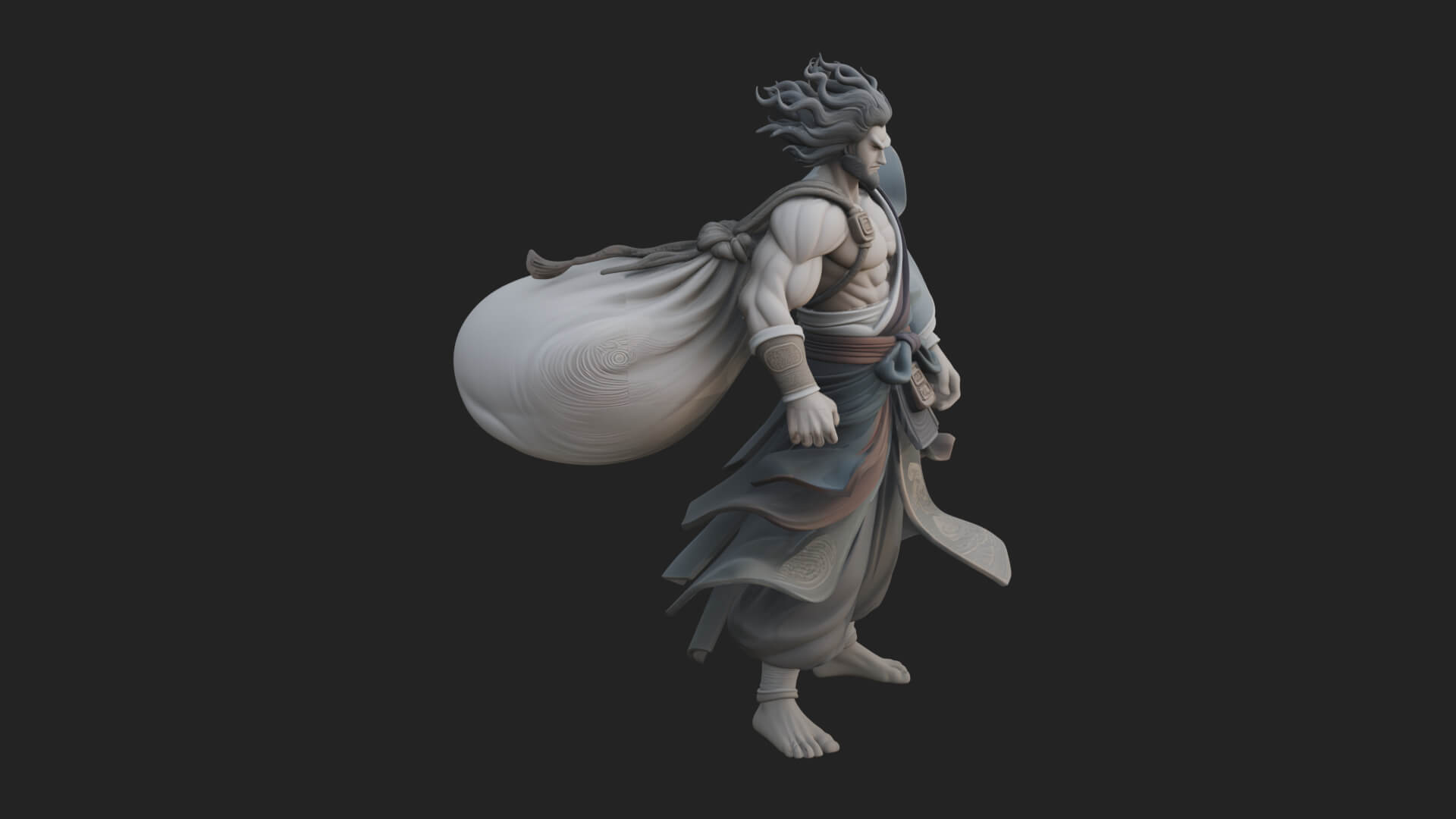 Wanderer with Sack Statue Design 1 3D Print Model 3D Model