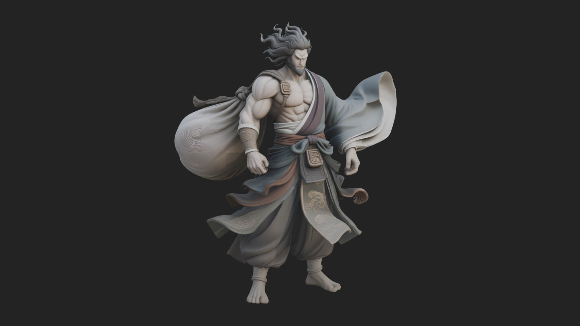 Wanderer with Sack Statue Design 1 3D Print Model 3D Model
