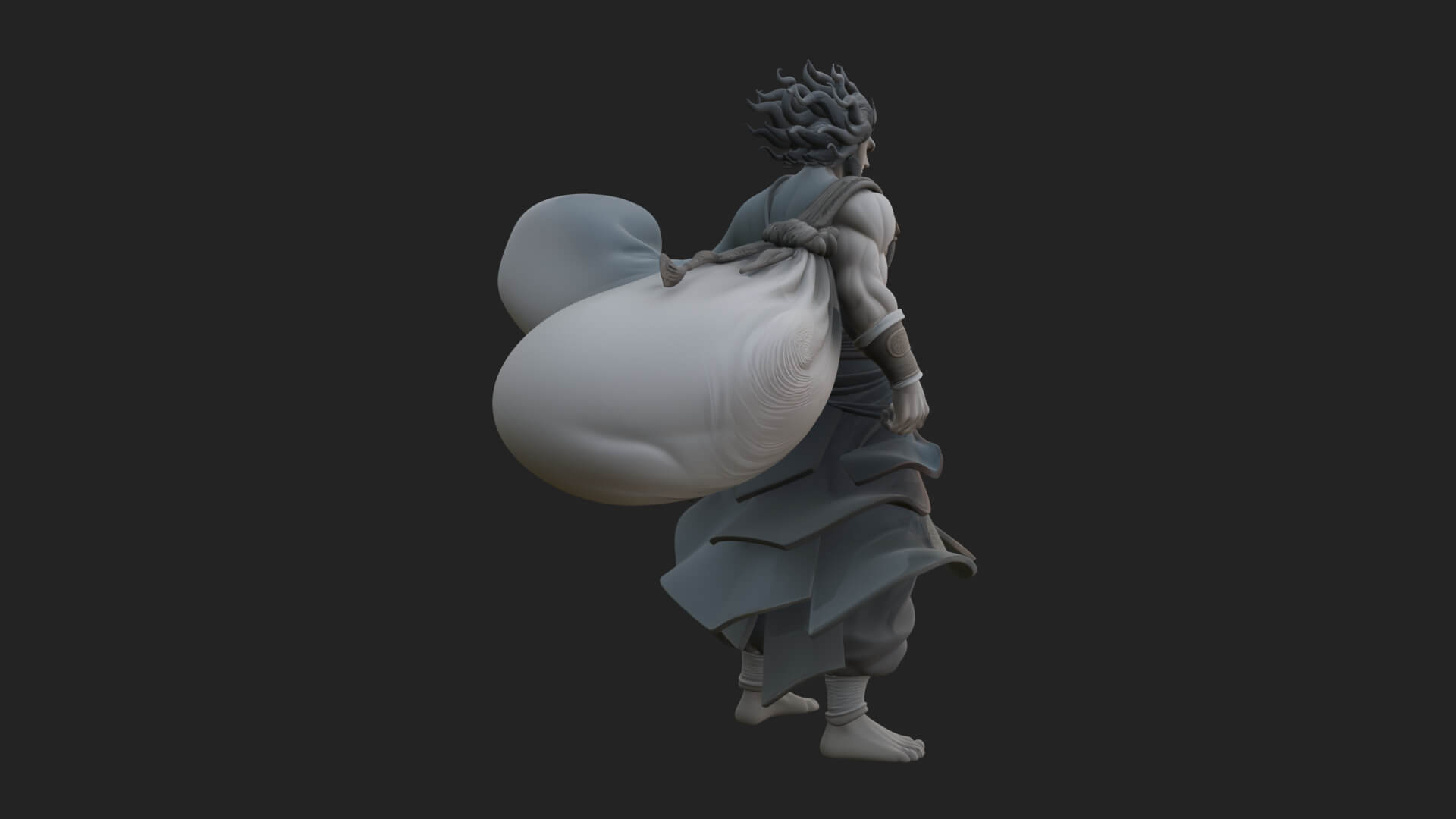 Wanderer with Sack Statue Design 1 3D Print Model 3D Model
