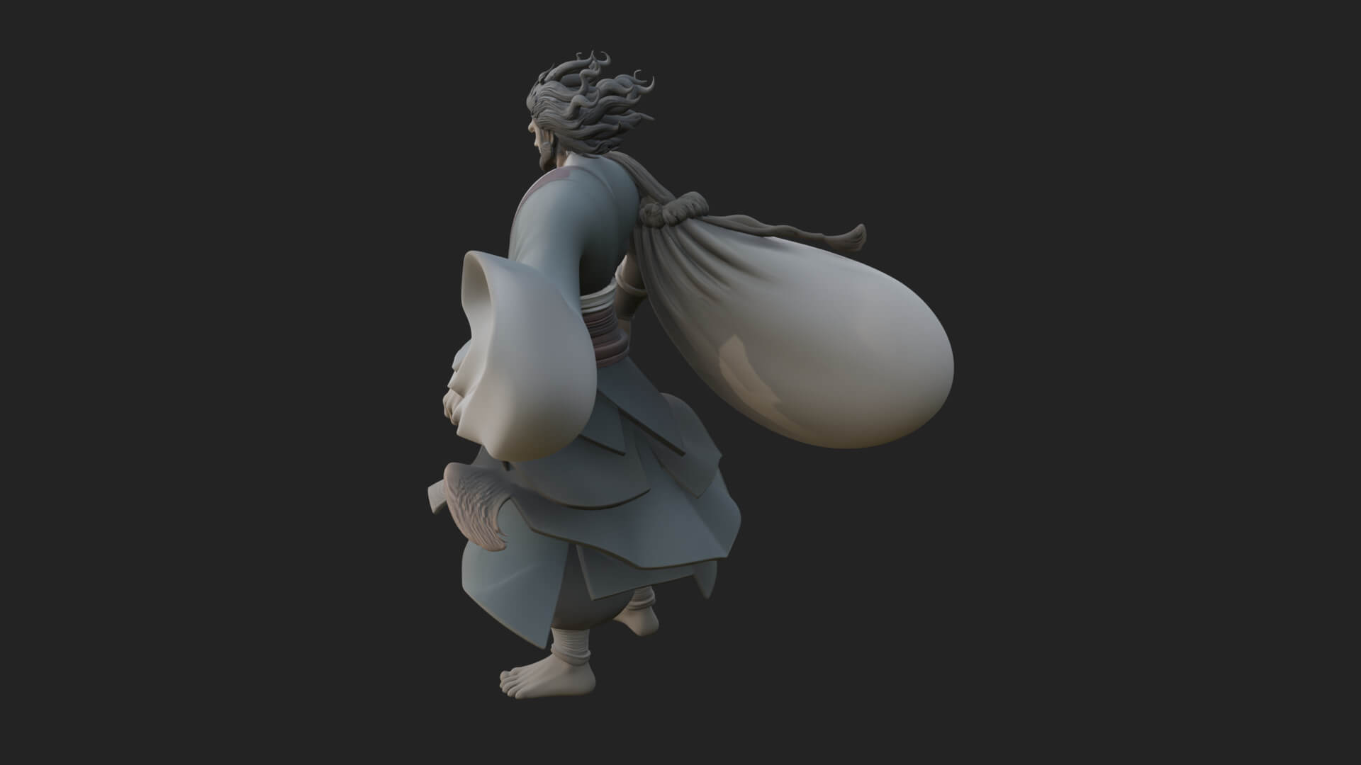 Wanderer with Sack Statue Design 1 3D Print Model 3D Model