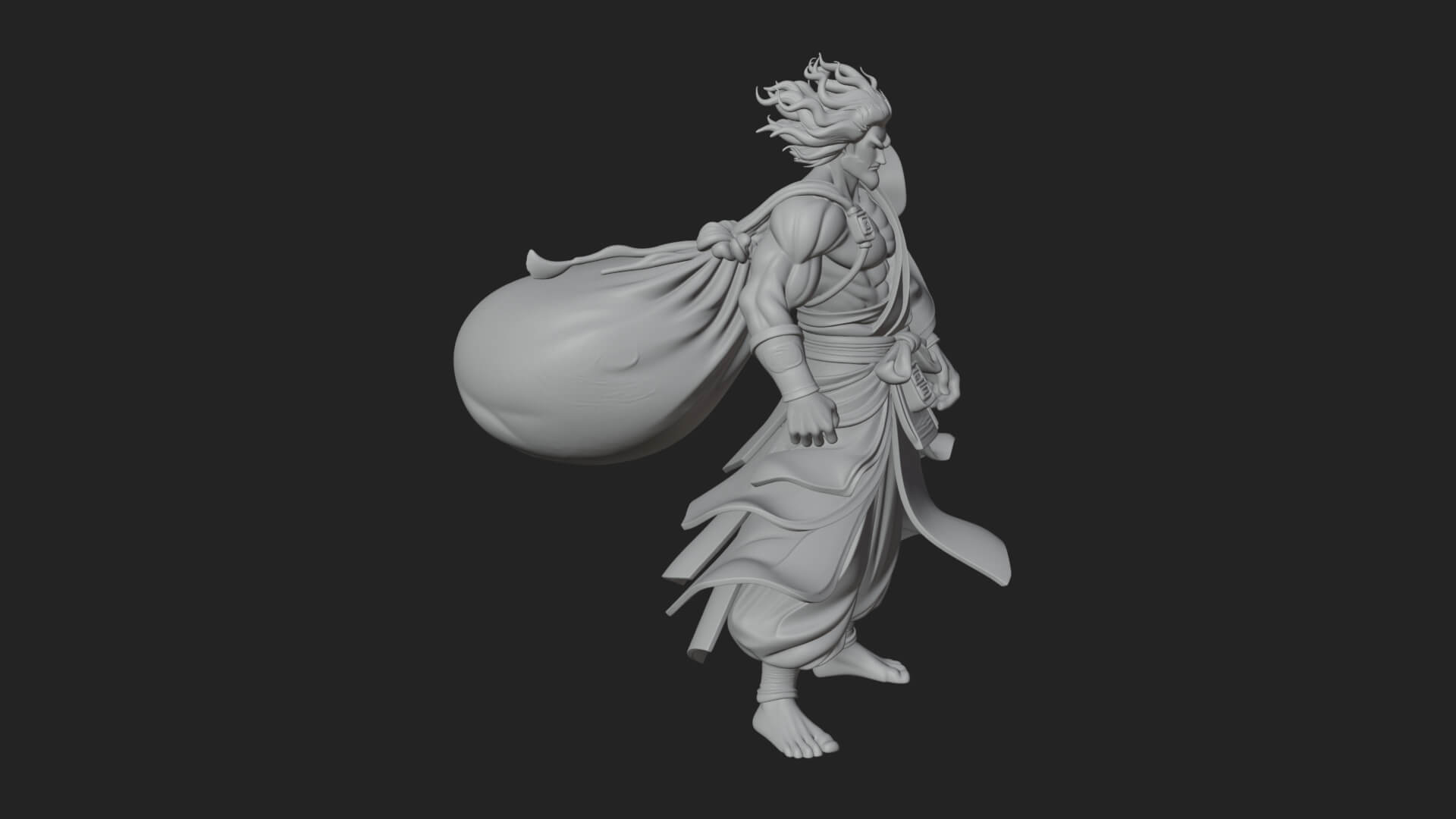 Wanderer with Sack Statue Design 1 3D Print Model 3D Model