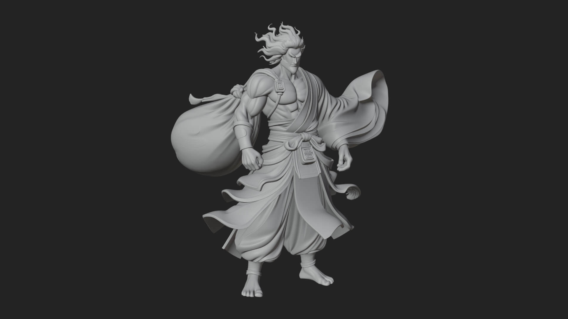 Wanderer with Sack Statue Design 1 3D Print Model 3D Model