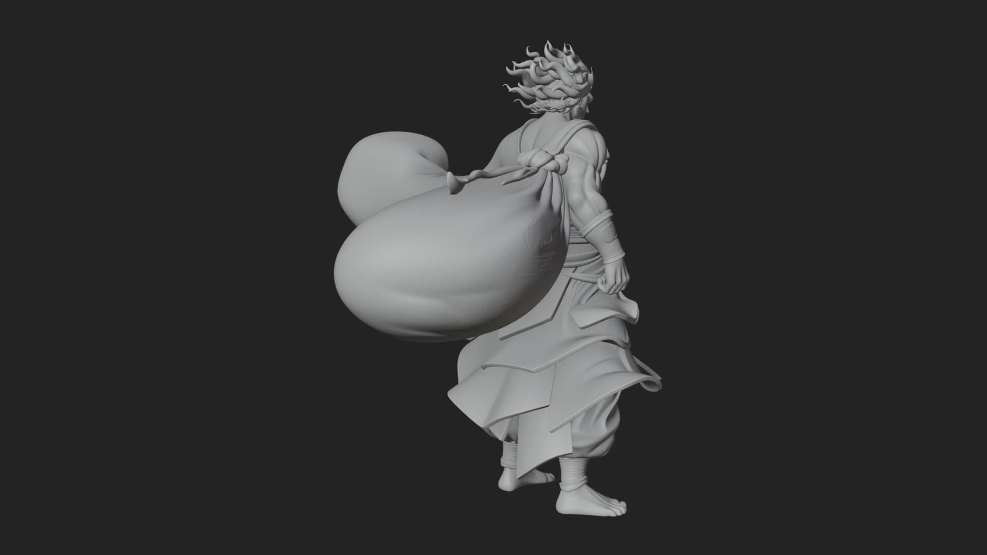 Wanderer with Sack Statue Design 1 3D Print Model 3D Model