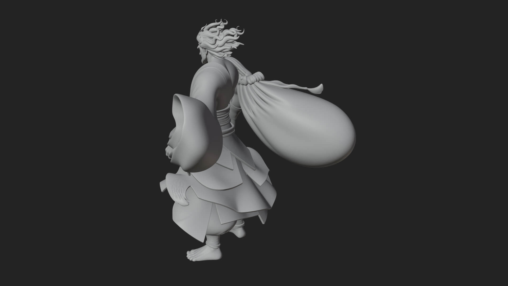Wanderer with Sack Statue Design 1 3D Print Model 3D Model