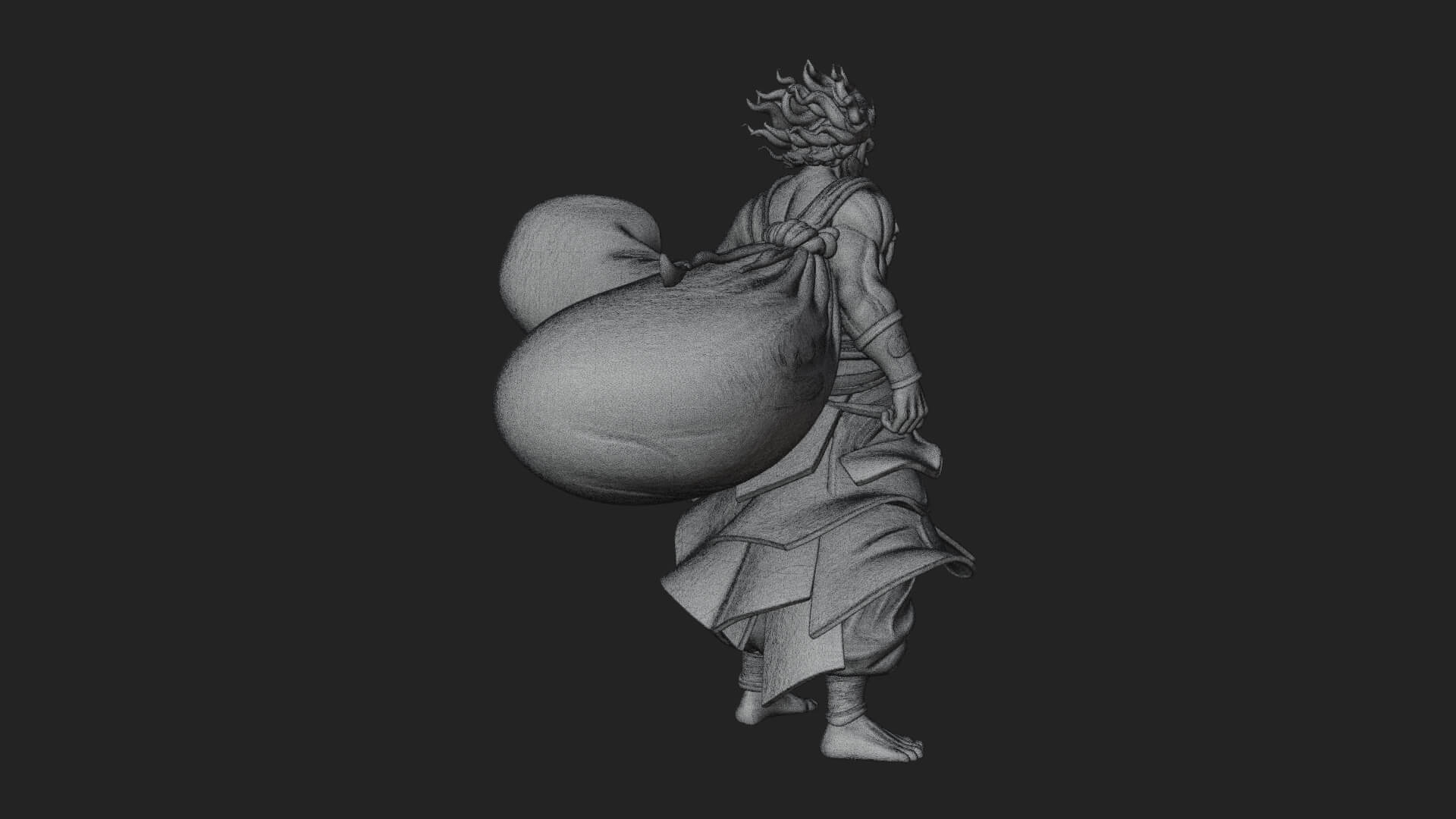 Wanderer with Sack Statue Design 1 3D Print Model 3D Model