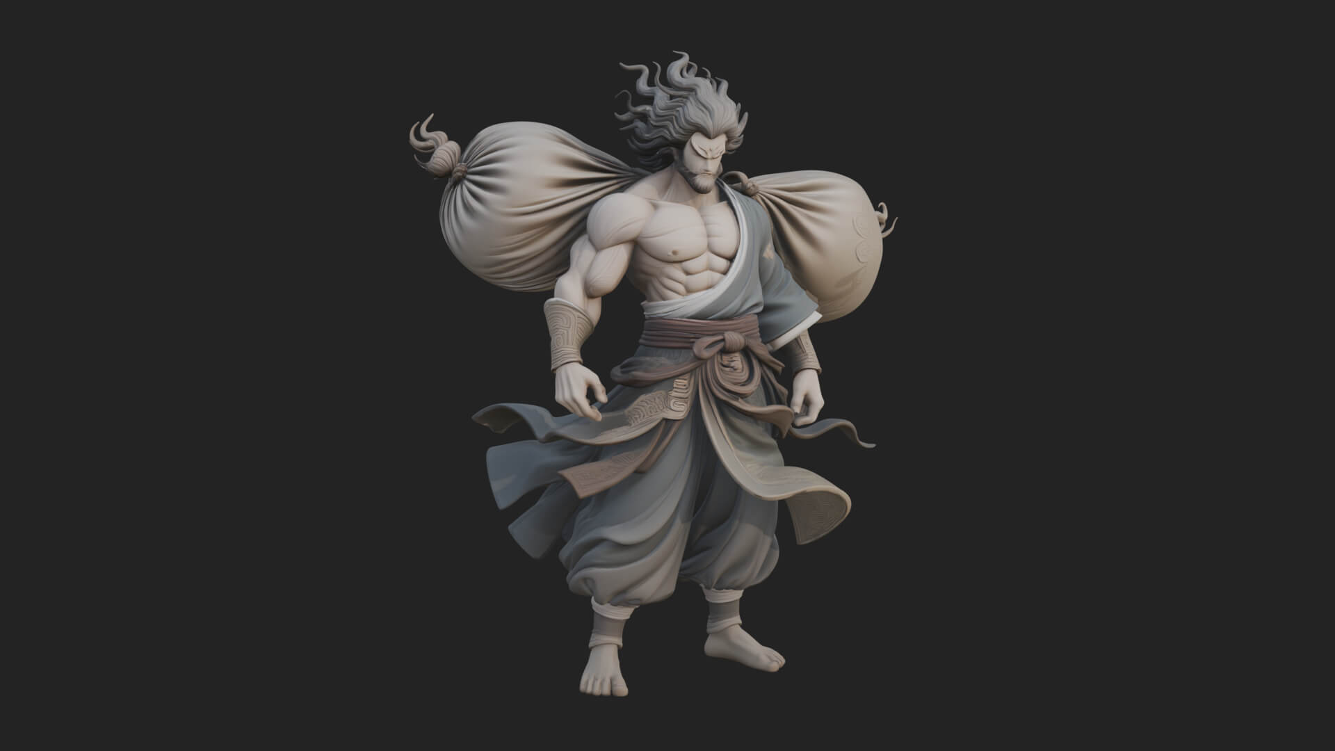 Wanderer with Sack Statue Design 2 3D Print Model 3D Model