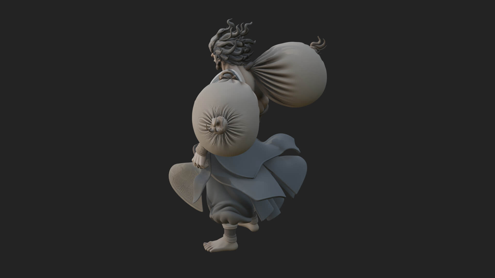 Wanderer with Sack Statue Design 2 3D Print Model 3D Model