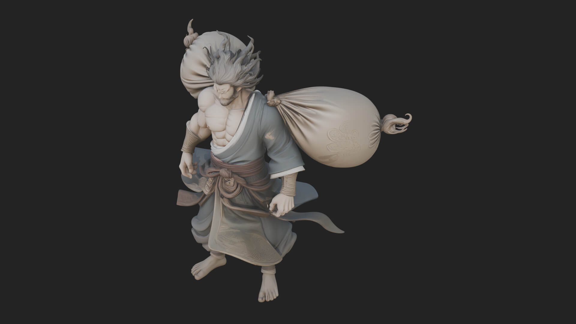 Wanderer with Sack Statue Design 2 3D Print Model 3D Model