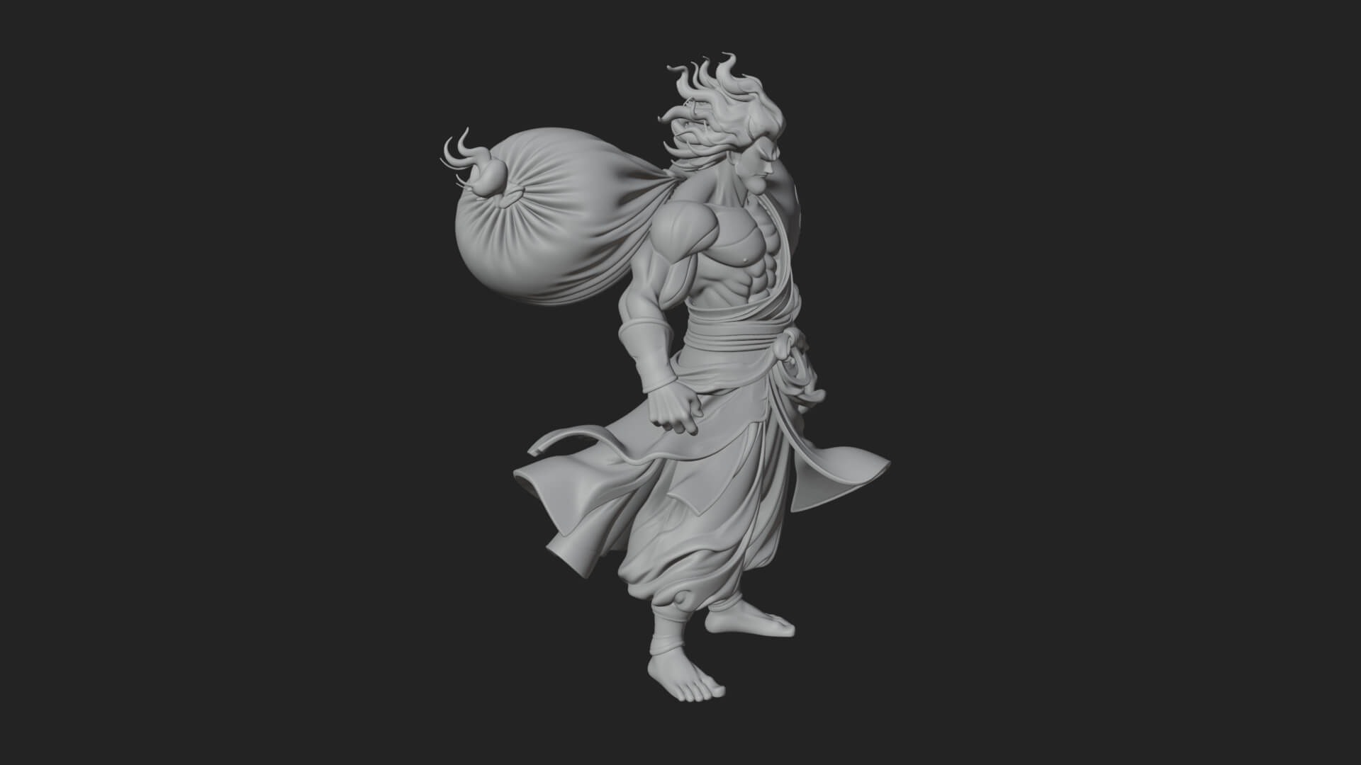 Wanderer with Sack Statue Design 2 3D Print Model 3D Model