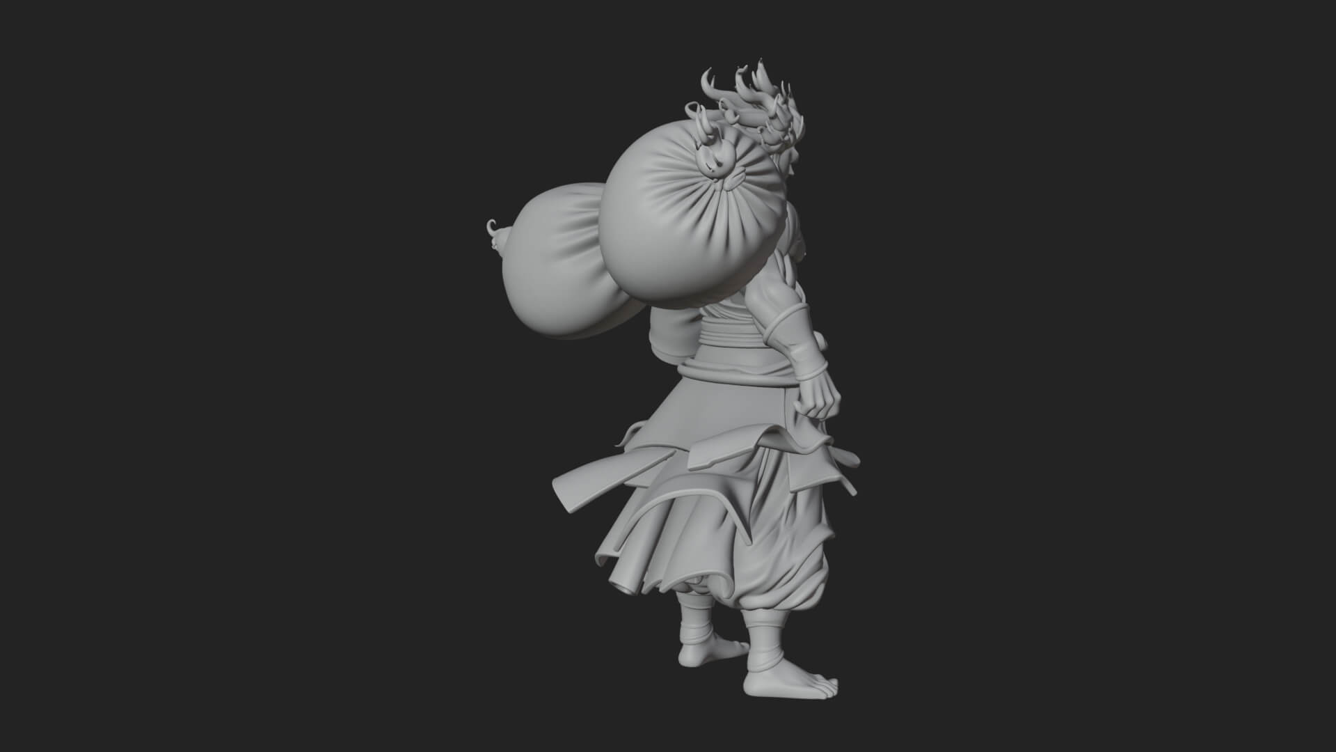 Wanderer with Sack Statue Design 2 3D Print Model 3D Model