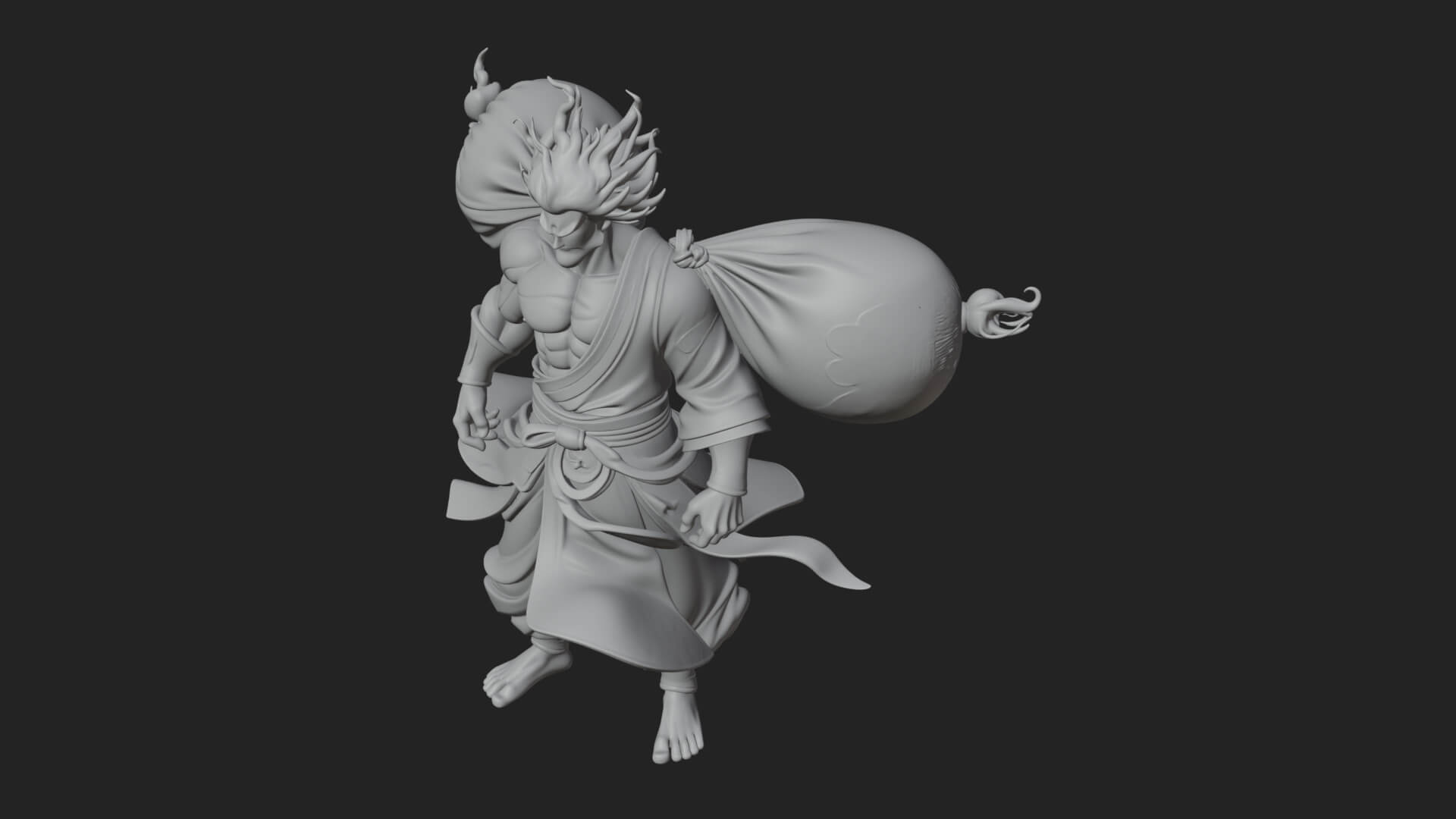 Wanderer with Sack Statue Design 2 3D Print Model 3D Model