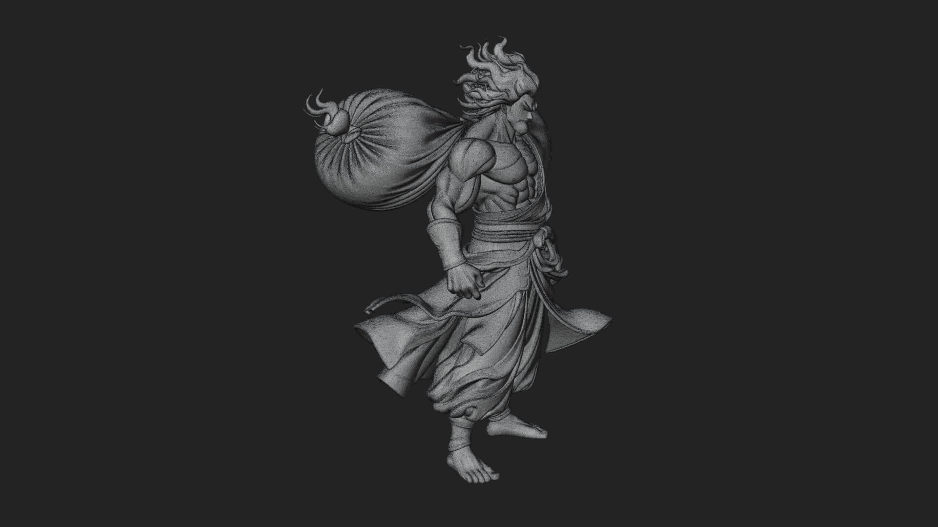 Wanderer with Sack Statue Design 2 3D Print Model 3D Model
