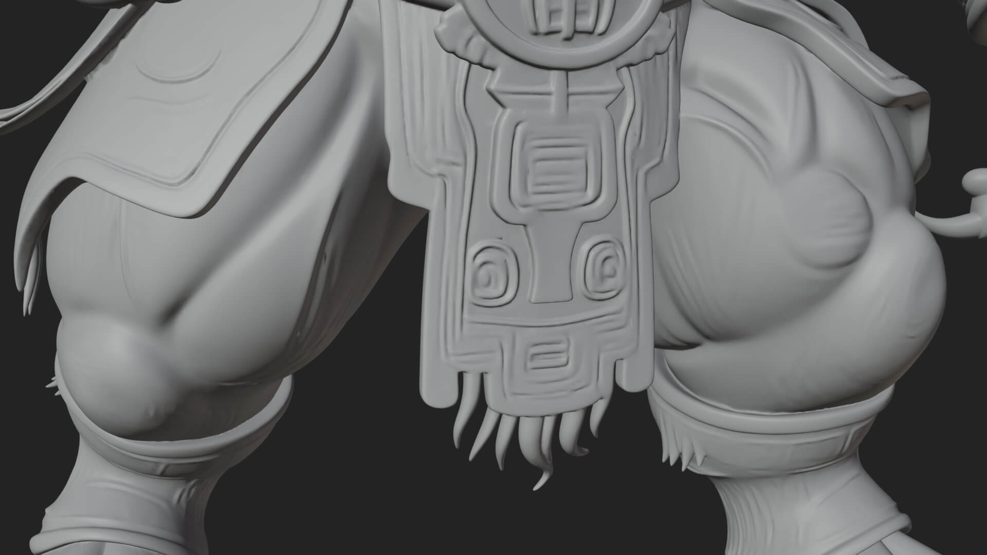 Warrior With Boar Head Statue Design 2 3D Print Model 3D Model