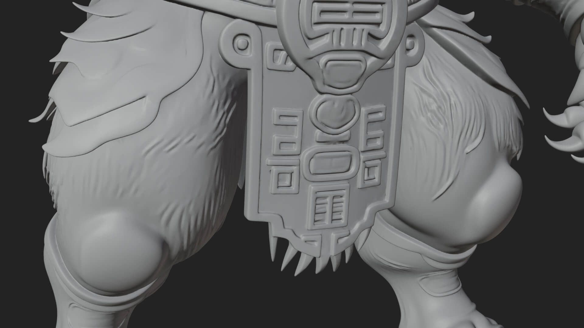 Warrior with Boar Head Statue Design 4 3D Print Model 3D Model