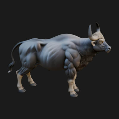 Water Buffalo Statue Design 12 3D Print Model