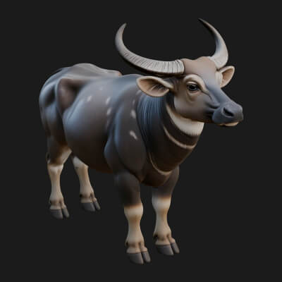 Water Buffalo Statue Design 17 3D Print Model