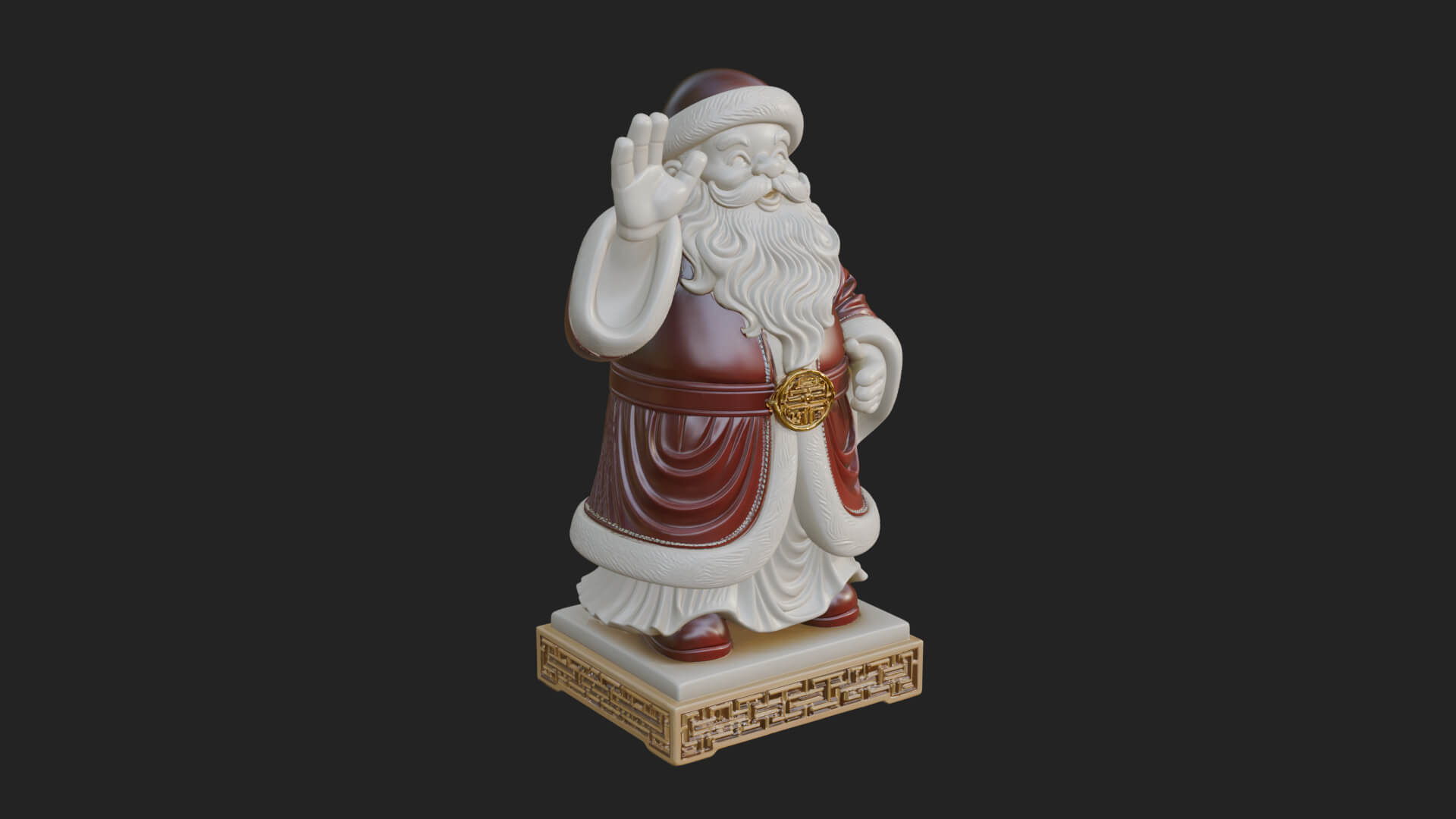 Waving Hand Santa Statue Design 1 3D Print Model 3D Model