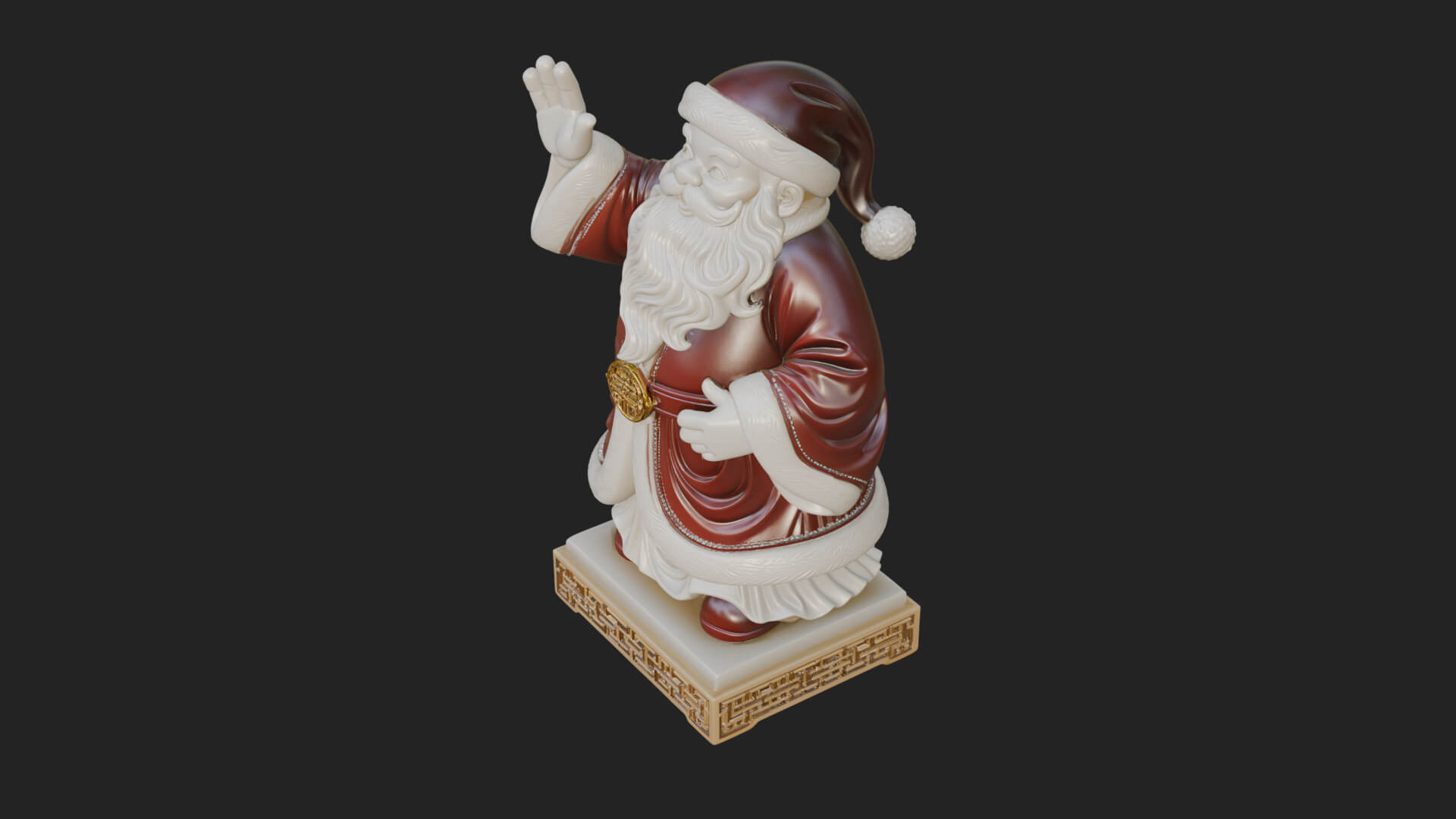 Waving Hand Santa Statue Design 1 3D Print Model 3D Model