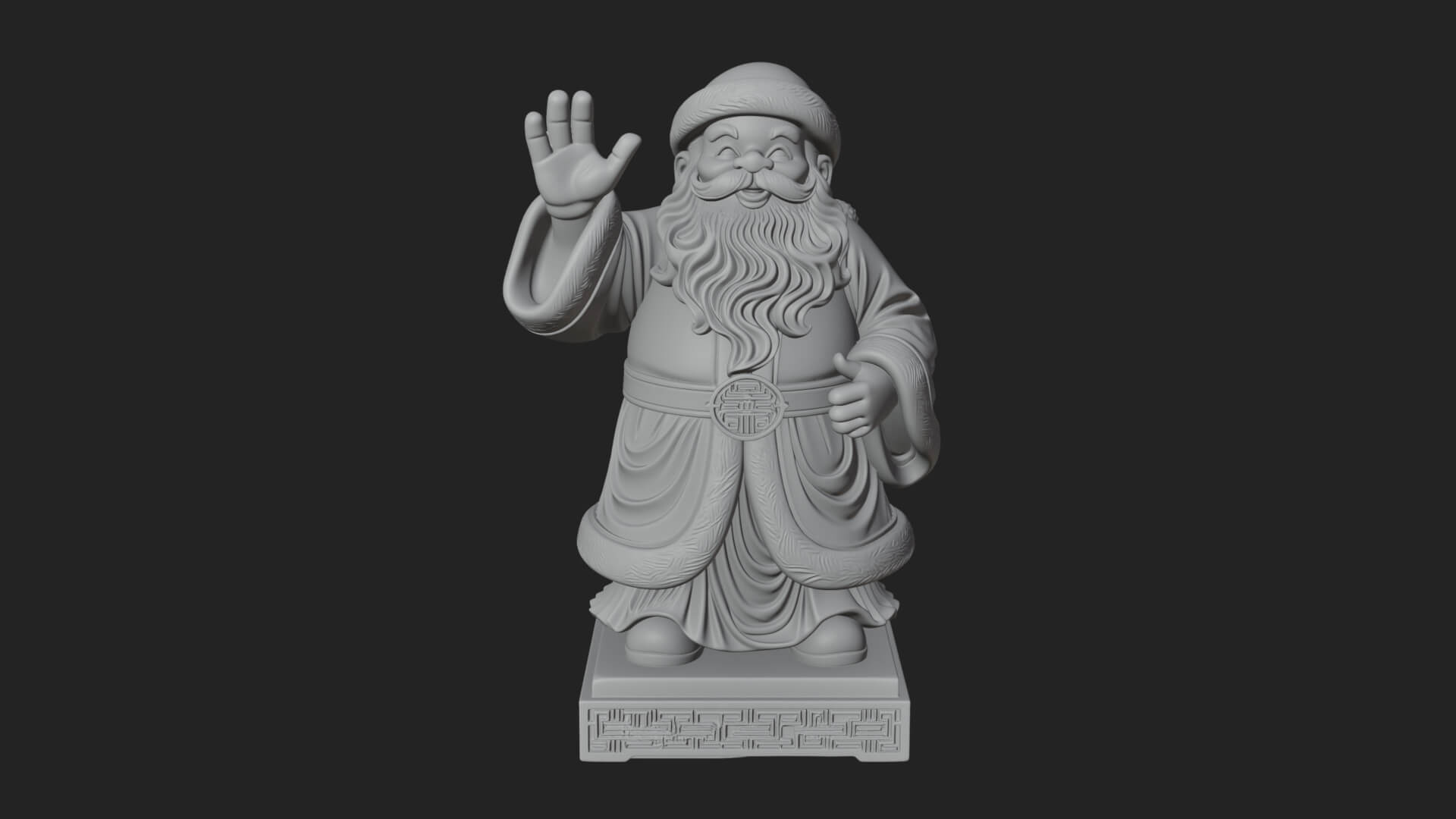 Waving Hand Santa Statue Design 1 3D Print Model 3D Model