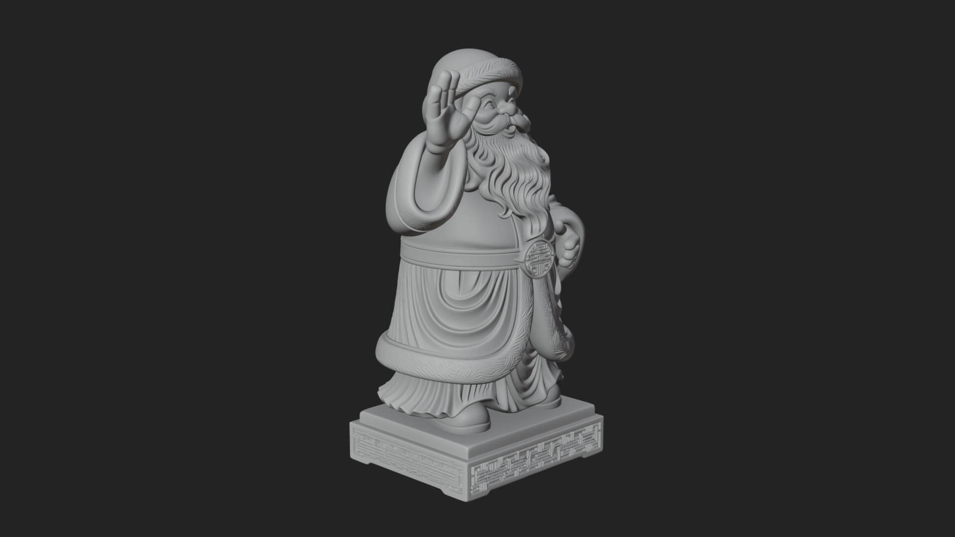 Waving Hand Santa Statue Design 1 3D Print Model 3D Model
