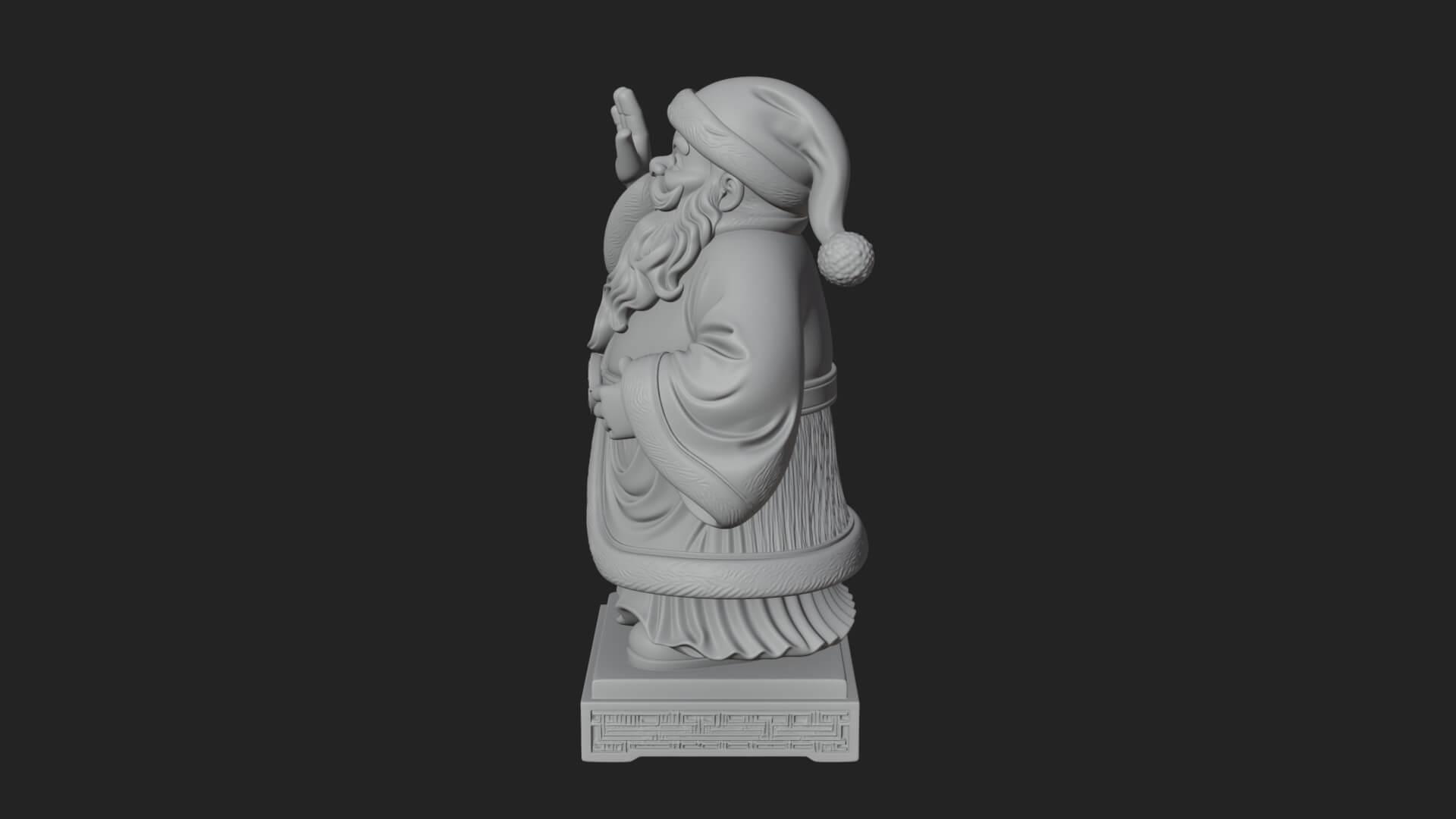Waving Hand Santa Statue Design 1 3D Print Model 3D Model