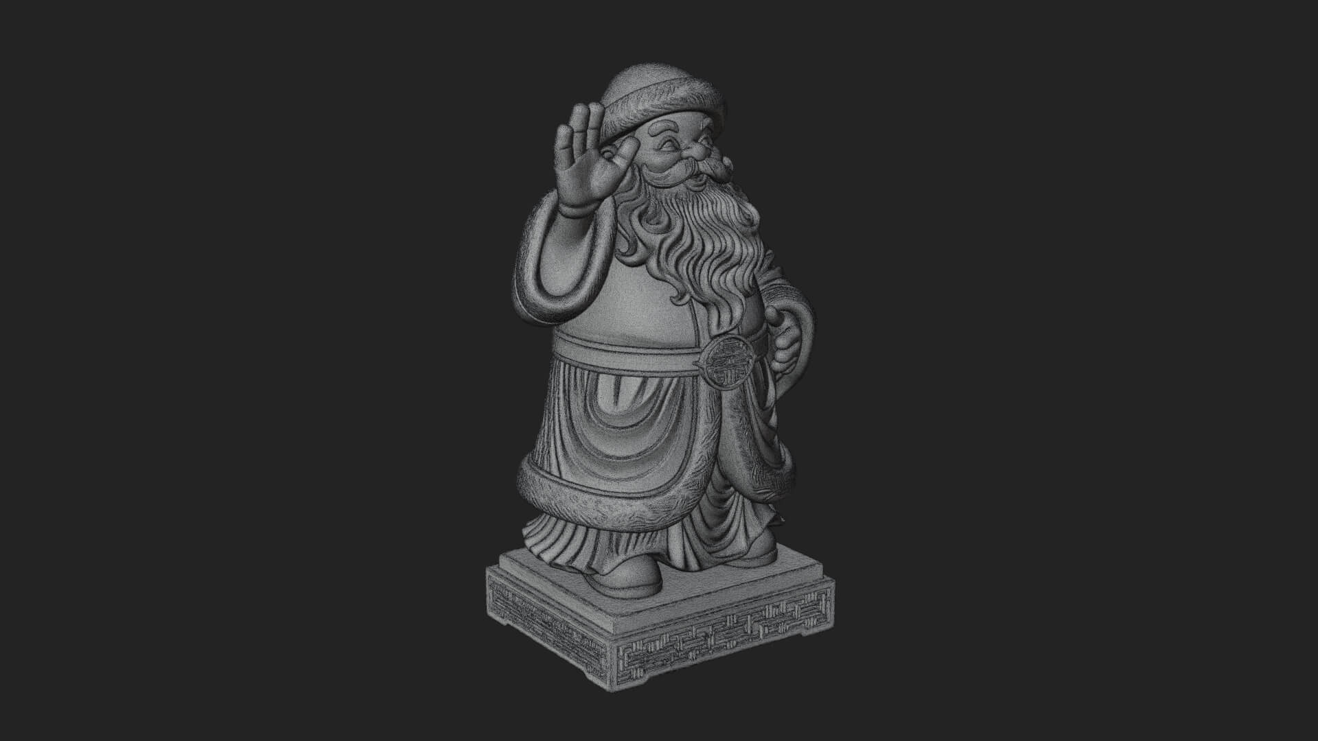 Waving Hand Santa Statue Design 1 3D Print Model 3D Model