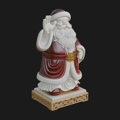 Waving Hand Santa Statue Design 1 3D Print Model