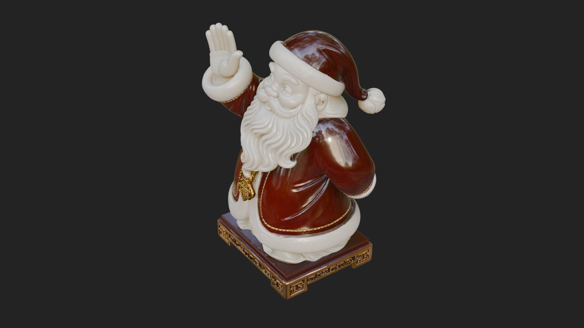 Waving Hand Santa Statue Design 2 3D Print Model 3D Model