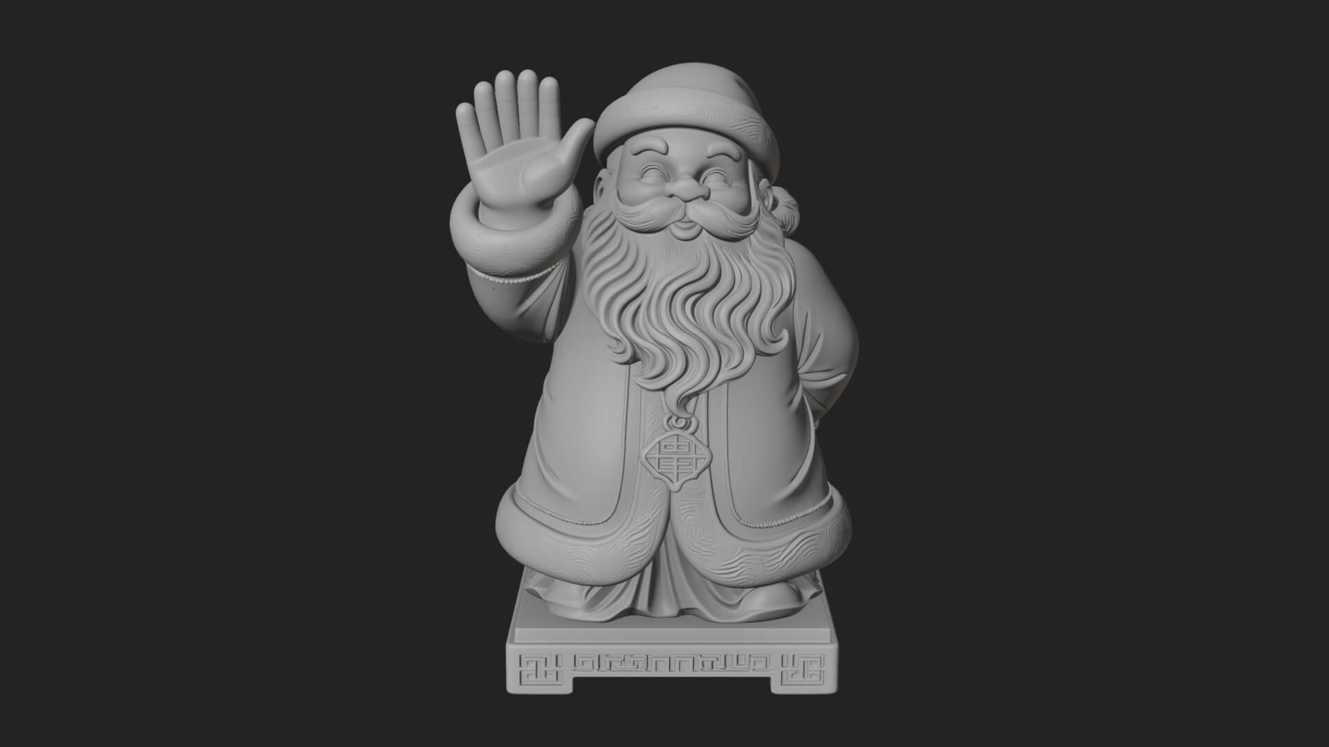 Waving Hand Santa Statue Design 2 3D Print Model 3D Model
