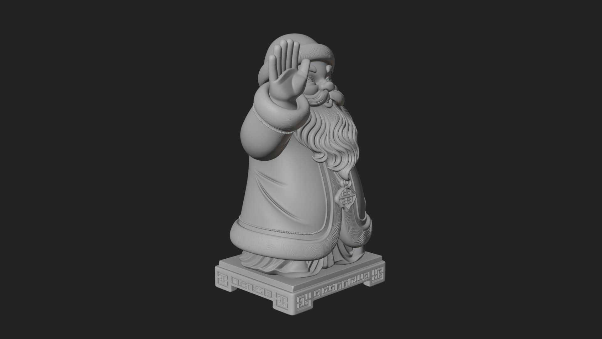 Waving Hand Santa Statue Design 2 3D Print Model 3D Model