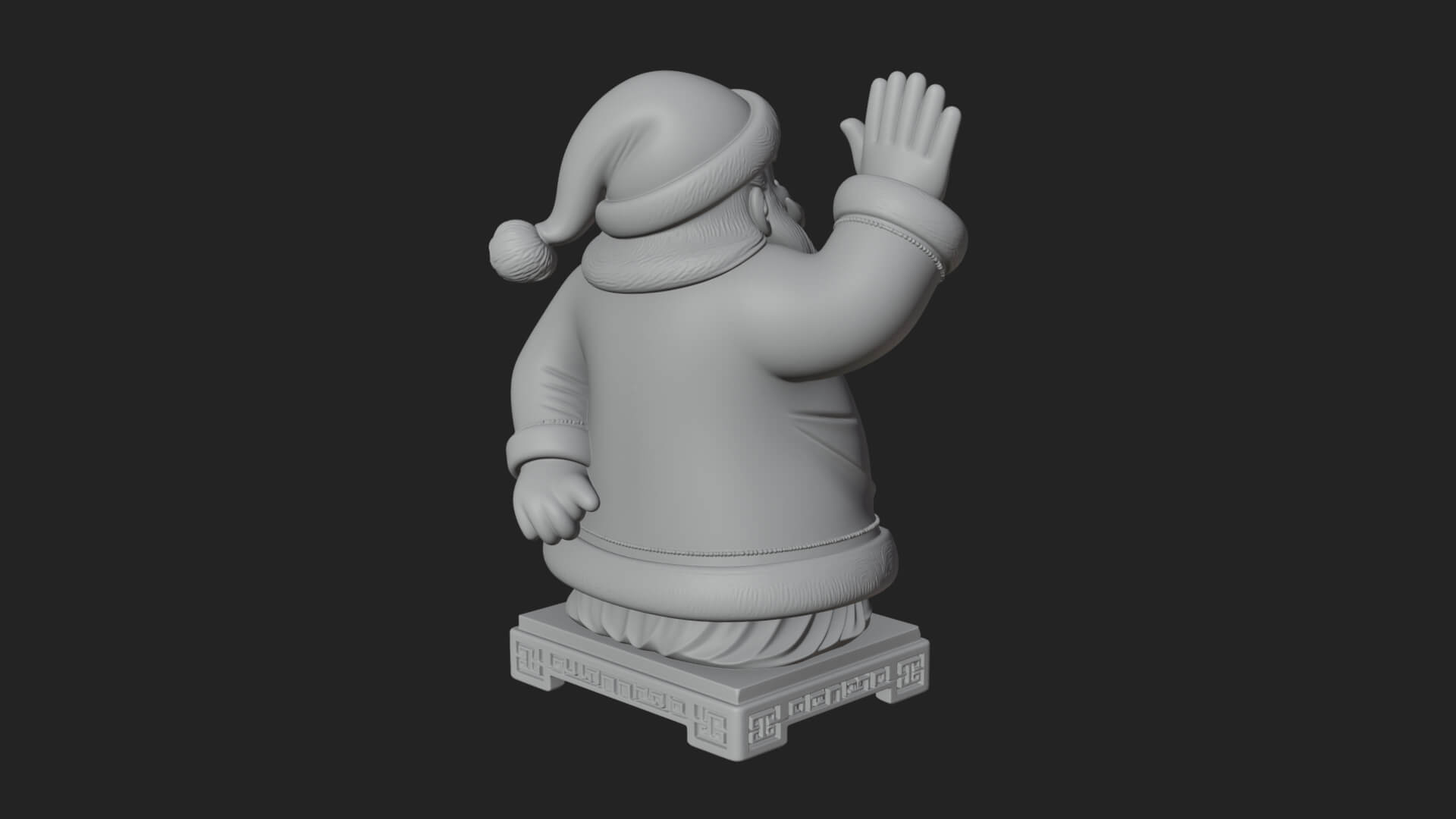Waving Hand Santa Statue Design 2 3D Print Model 3D Model