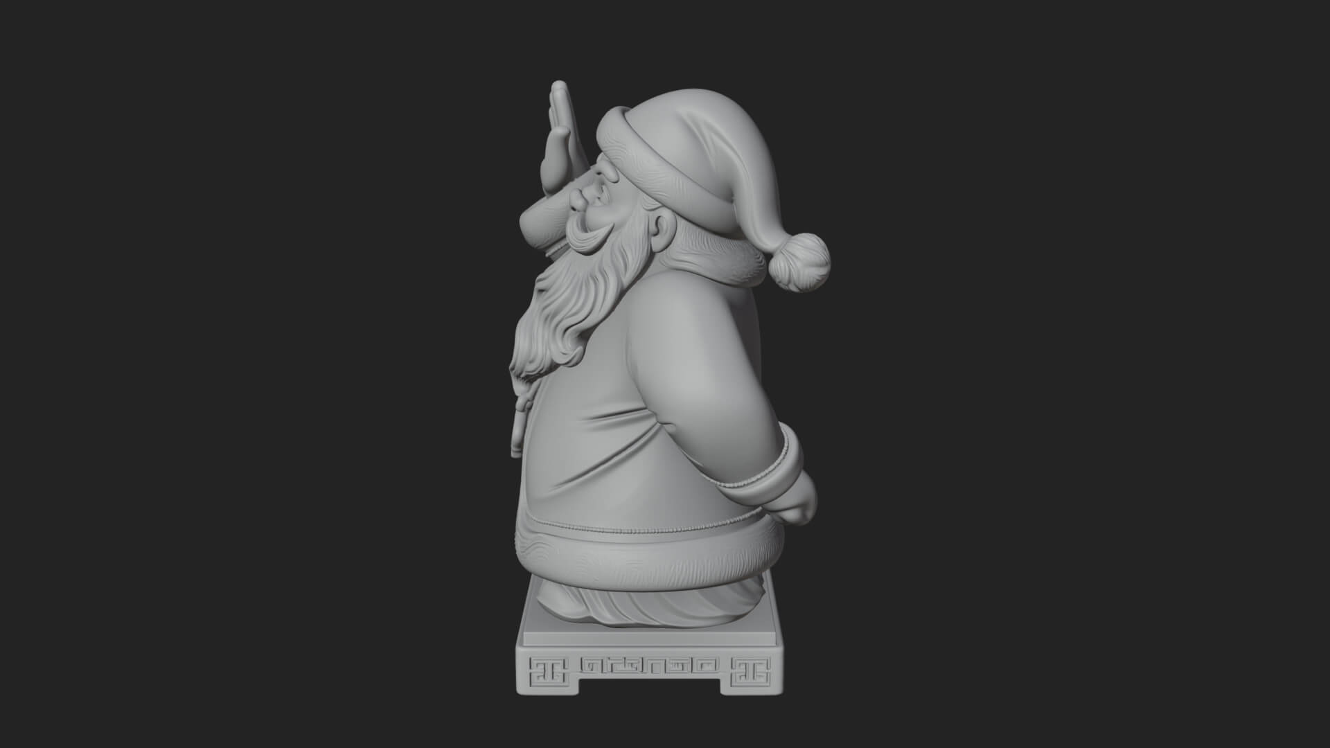 Waving Hand Santa Statue Design 2 3D Print Model 3D Model