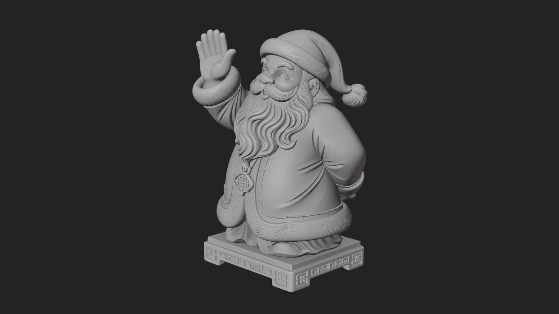 Waving Hand Santa Statue Design 2 3D Print Model 3D Model