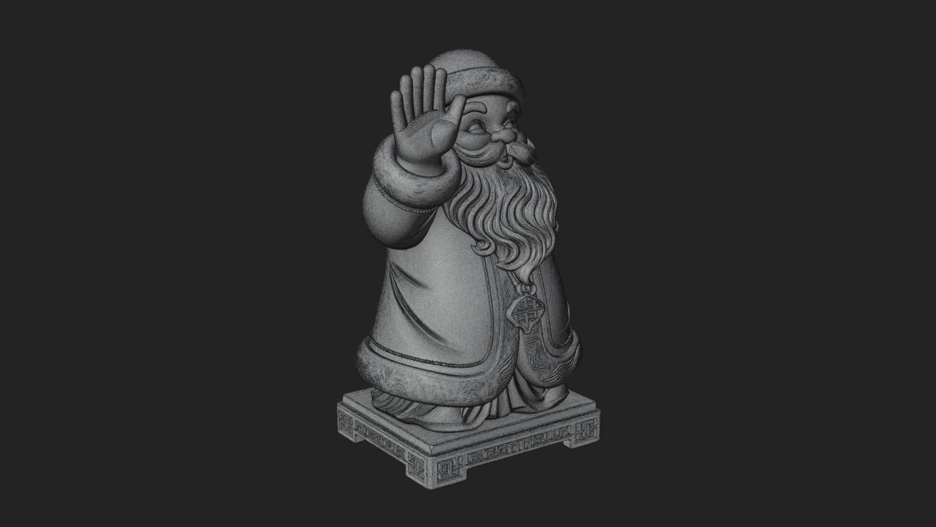 Waving Hand Santa Statue Design 2 3D Print Model 3D Model