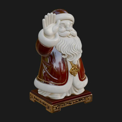 Waving Hand Santa Statue Design 2 3D Print Model