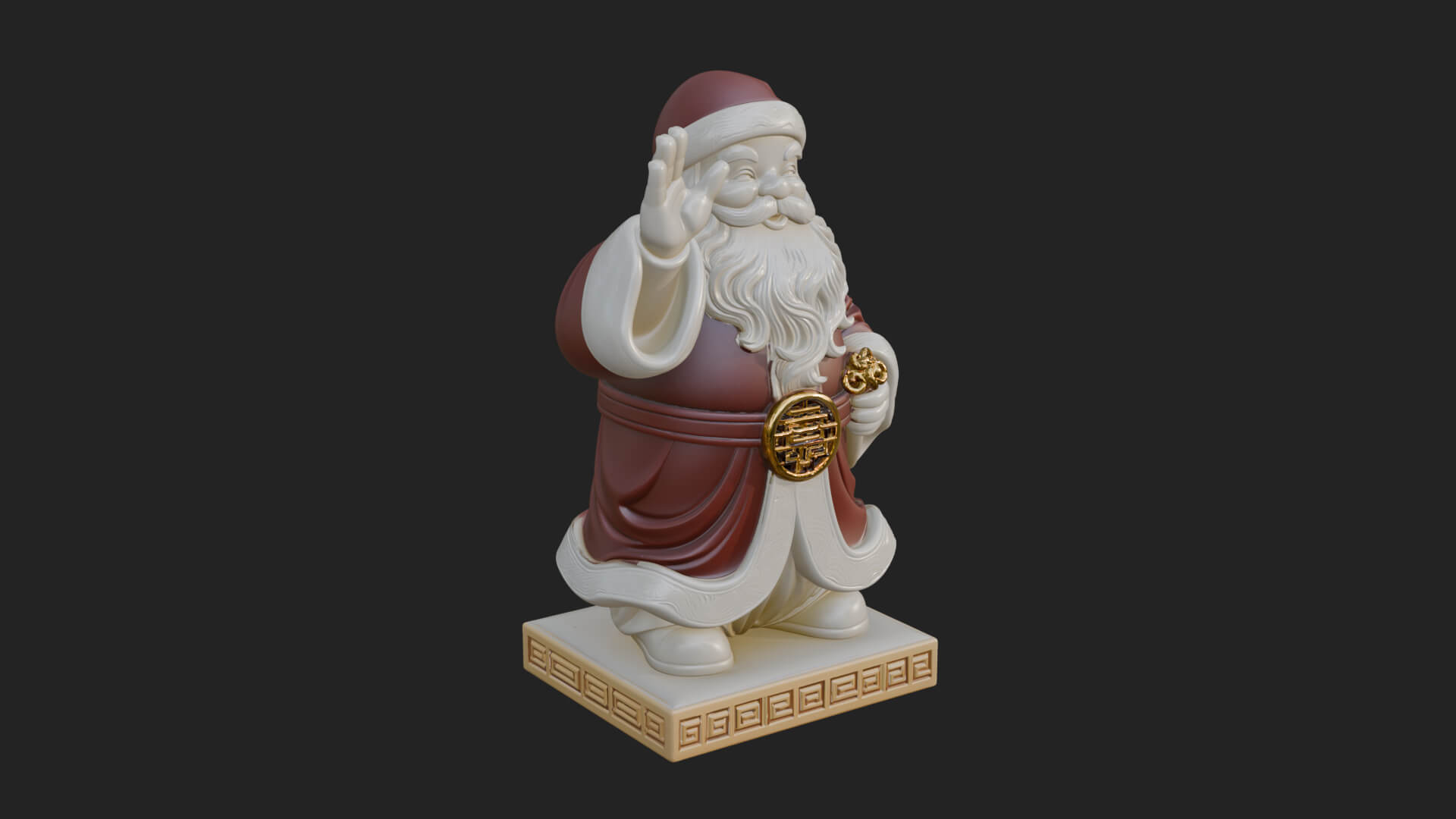 Waving Hand Santa Statue Design 3 3D Print Model 3D Model