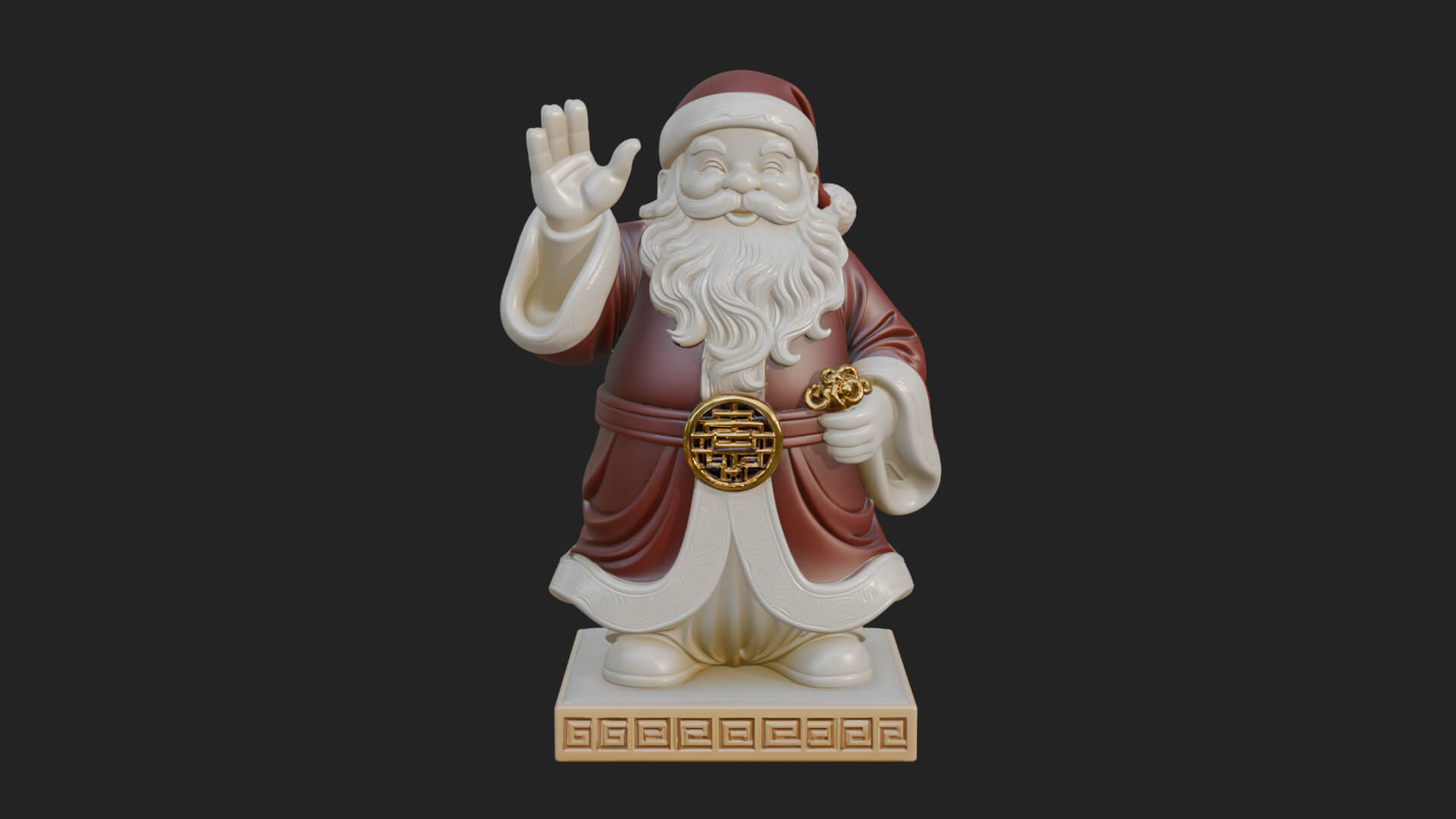 Waving Hand Santa Statue Design 3 3D Print Model 3D Model