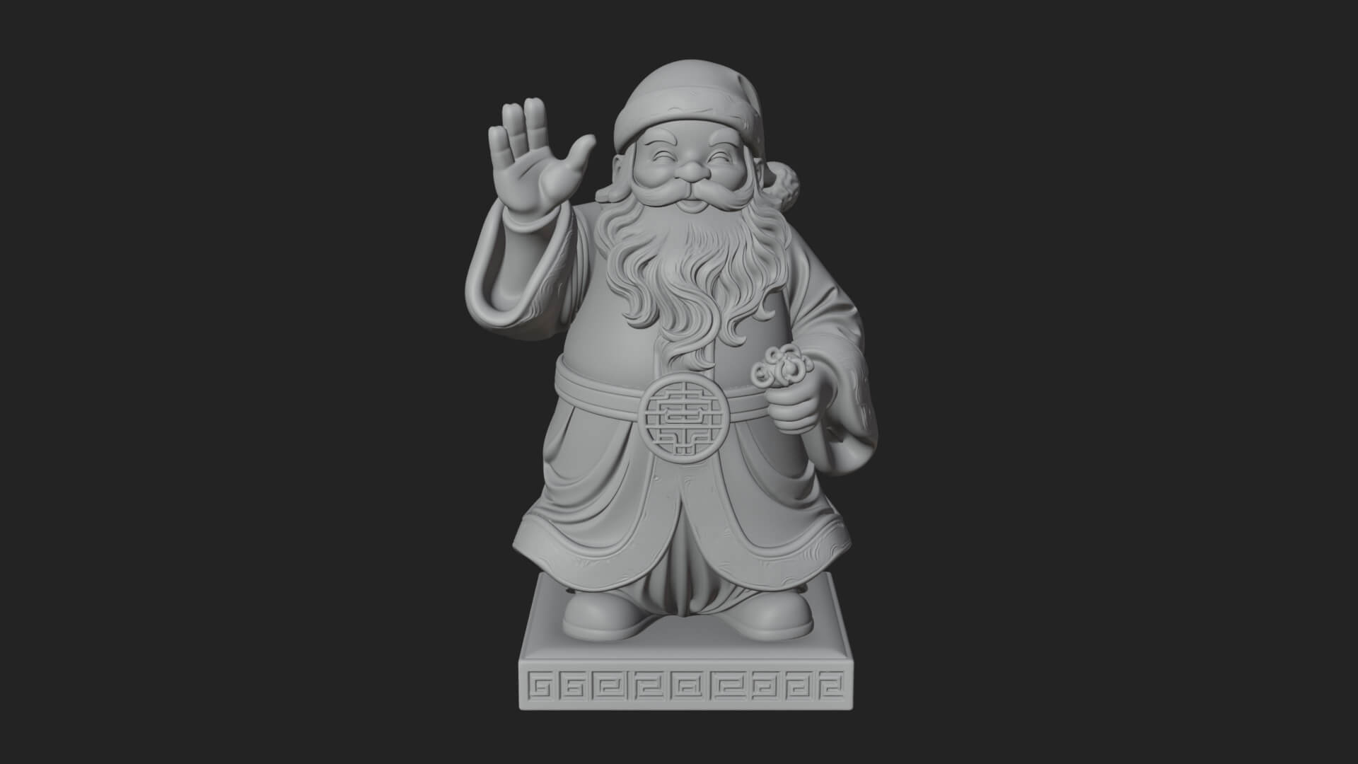 Waving Hand Santa Statue Design 3 3D Print Model 3D Model