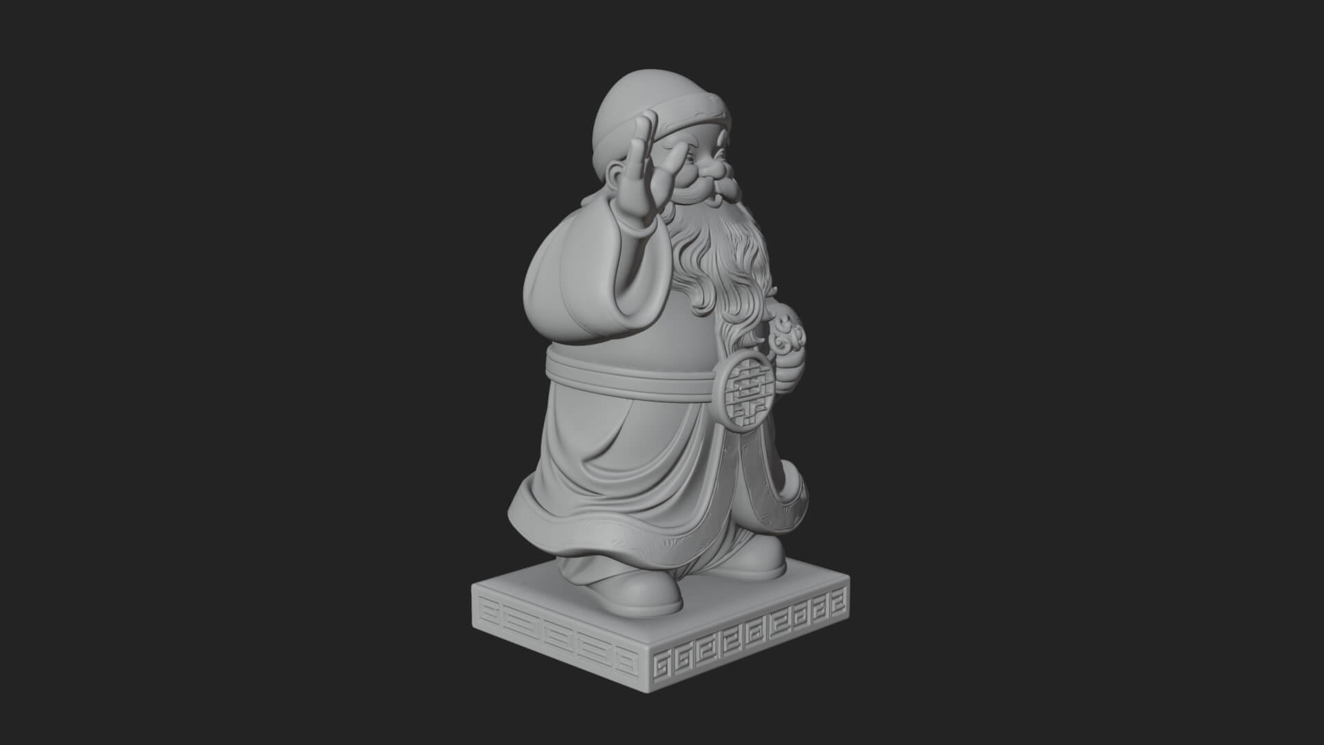 Waving Hand Santa Statue Design 3 3D Print Model 3D Model