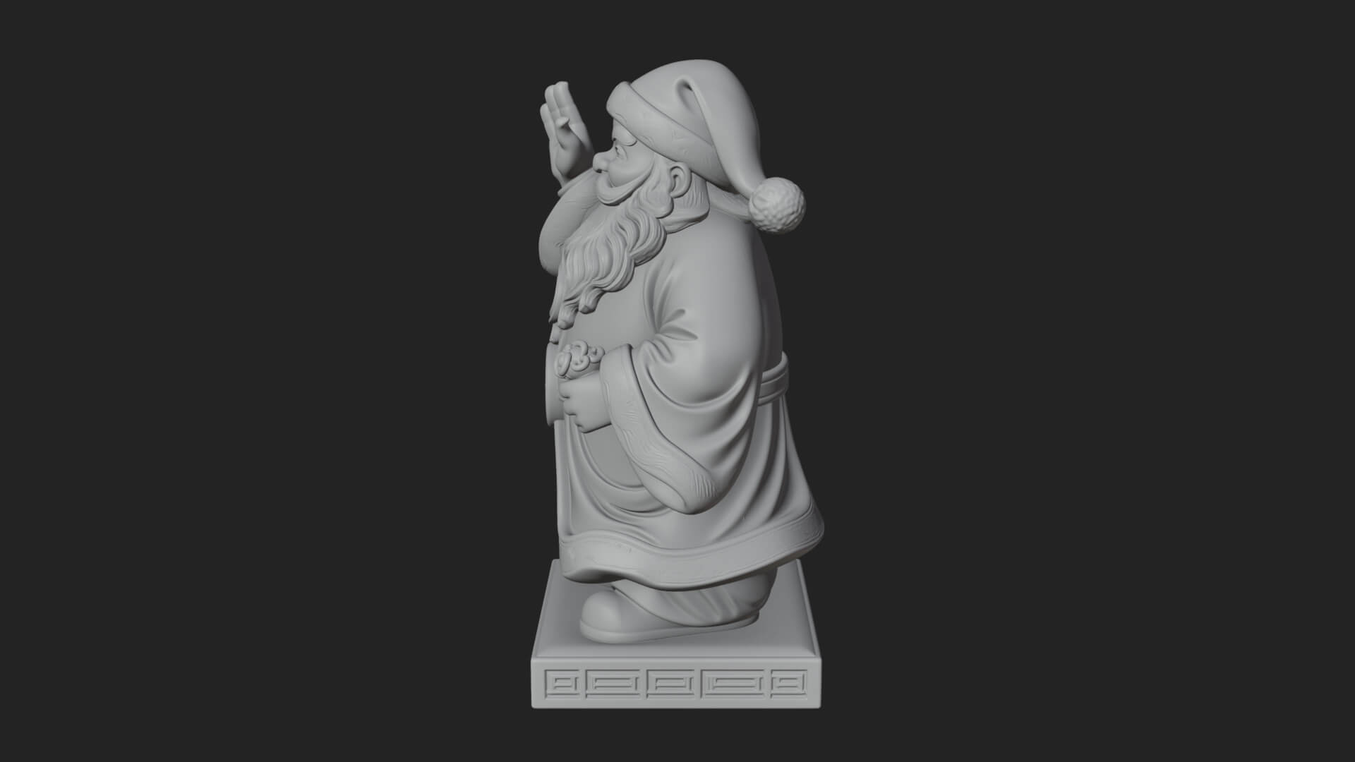 Waving Hand Santa Statue Design 3 3D Print Model 3D Model